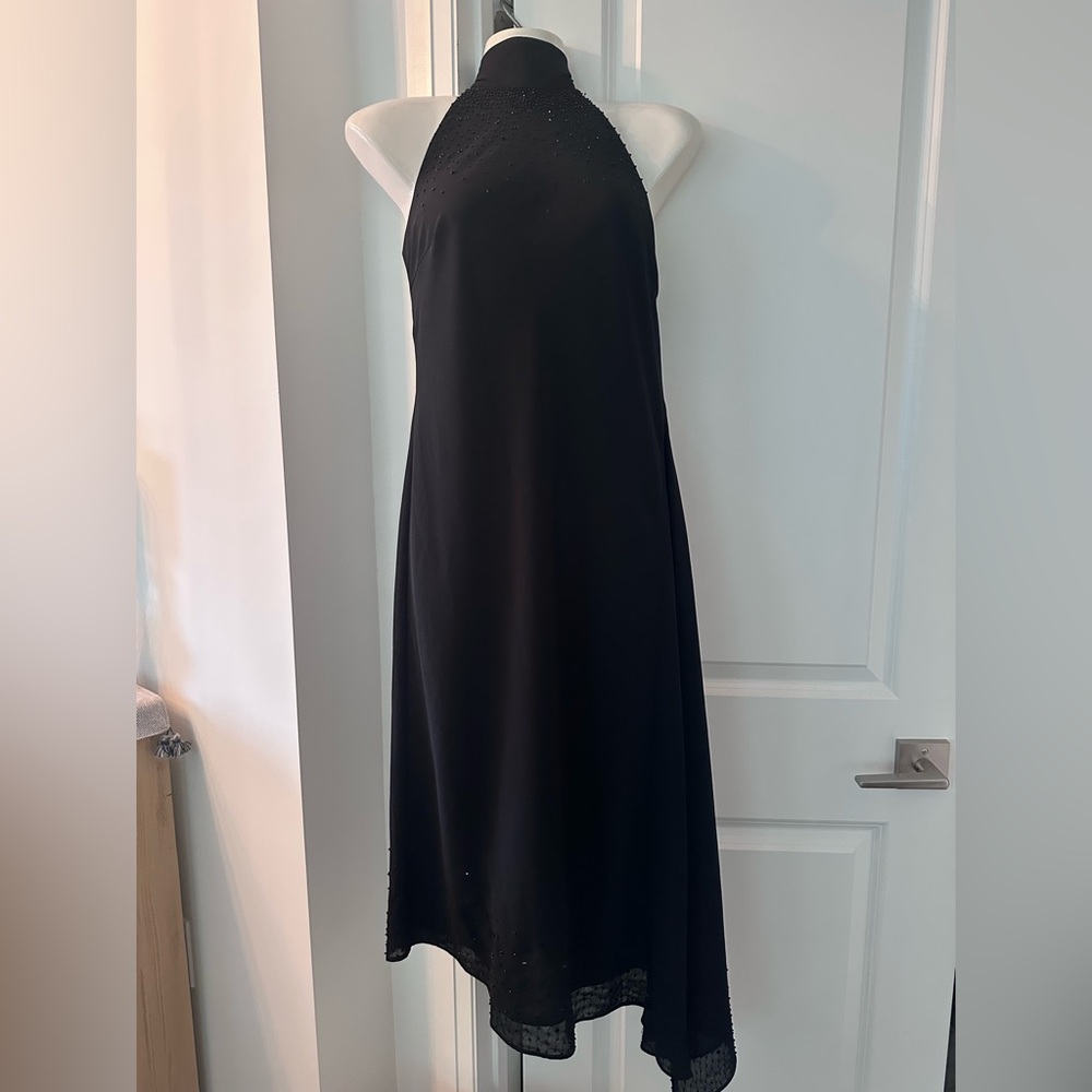 Elegant Black Halter Dress Size 8